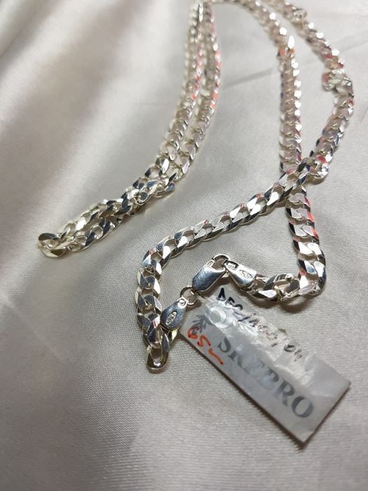 Srebrny łańcuszek splot pancerka srebro 925 długość  65cm