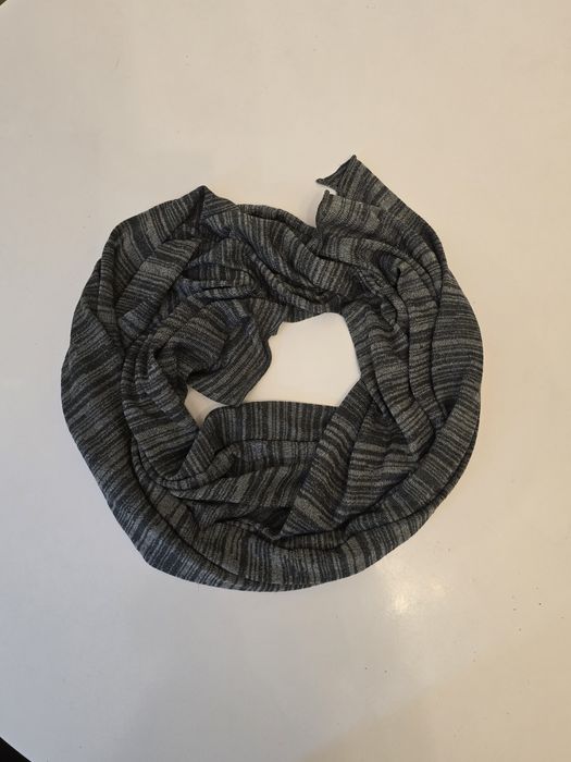 Szal komin stalowo srebrny