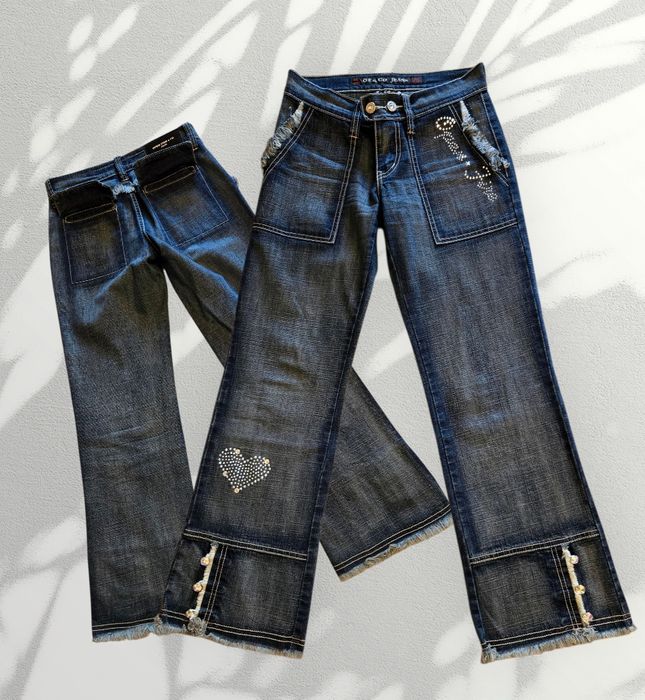 Belíssimo conjunto Jeans Mulher Coração. Medidas nas fotos