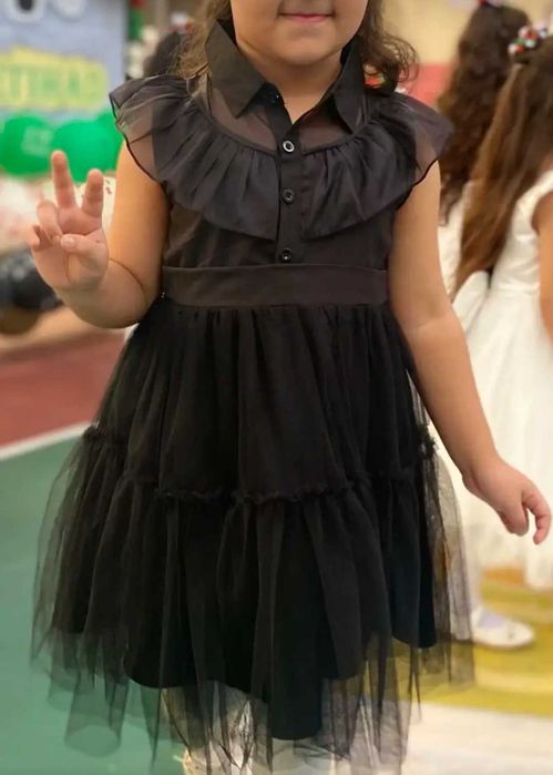 Nowy strój  Wednesday Addams, r. 122/128 przebranie