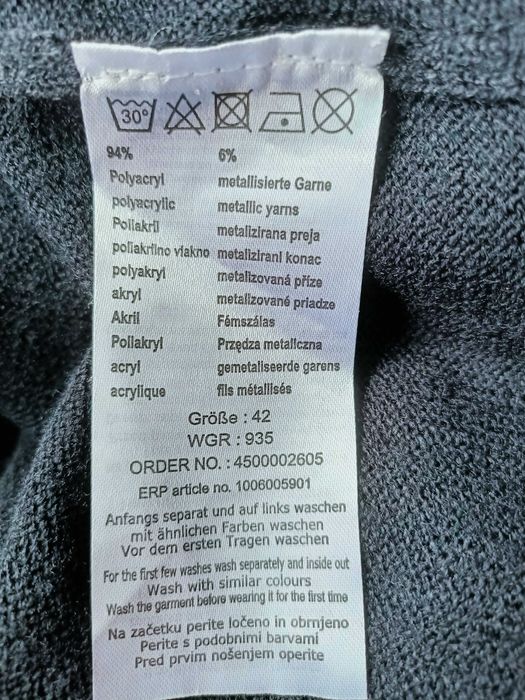 Czarny dzianinowy sweter kardigan Janina. Rozmiar 42