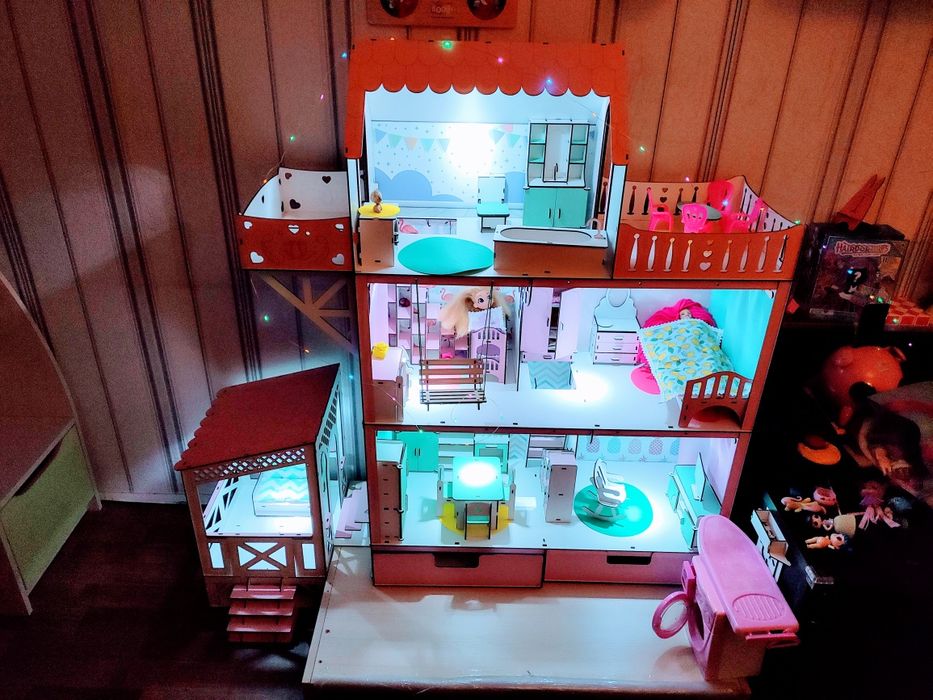 Домик 50% скидка ЛЮКС терраса+балкон кукольный домик NestWood для Барб