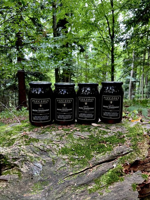 Miód spadziowy-spadź iglasta            4 x słoik 1240g/900ml