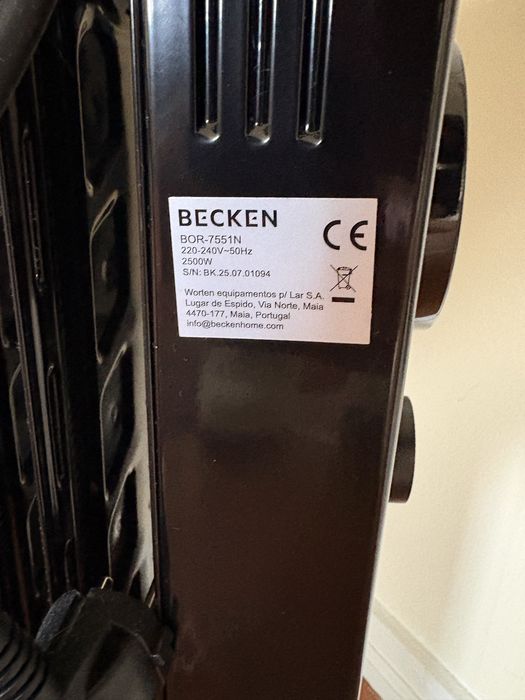 Aquecedor a Óleo BECKEN 2500 W - Preto