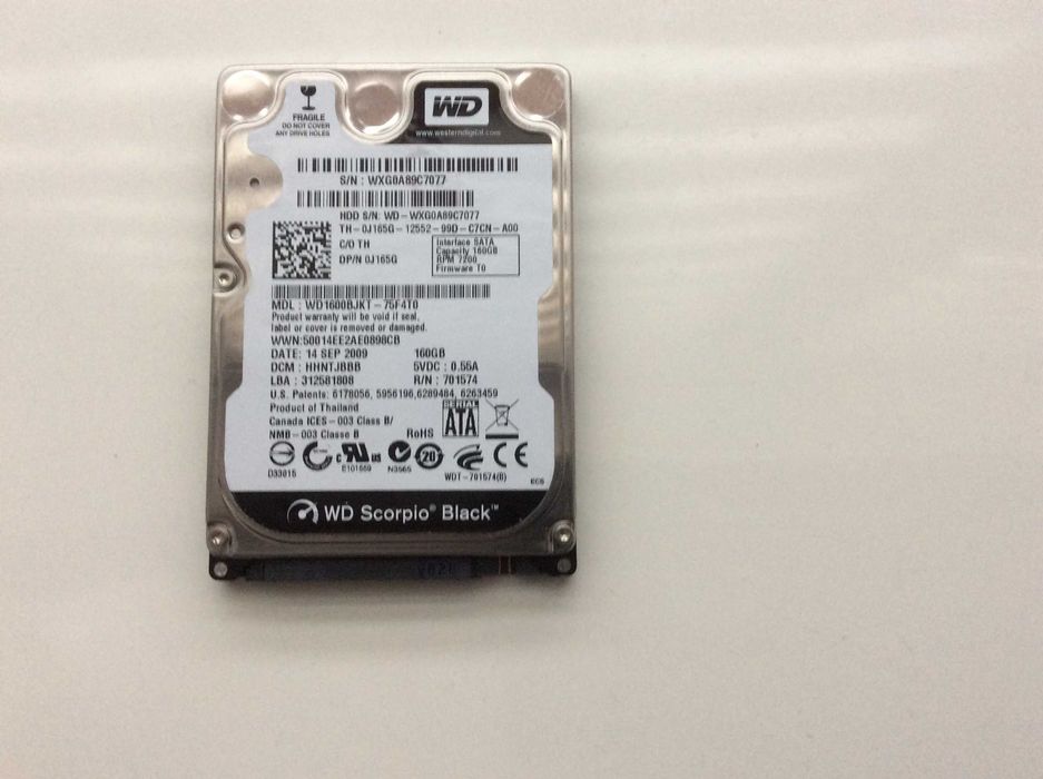 HDD 2,5'' WD Scorpio Black 160GB RPM 7200