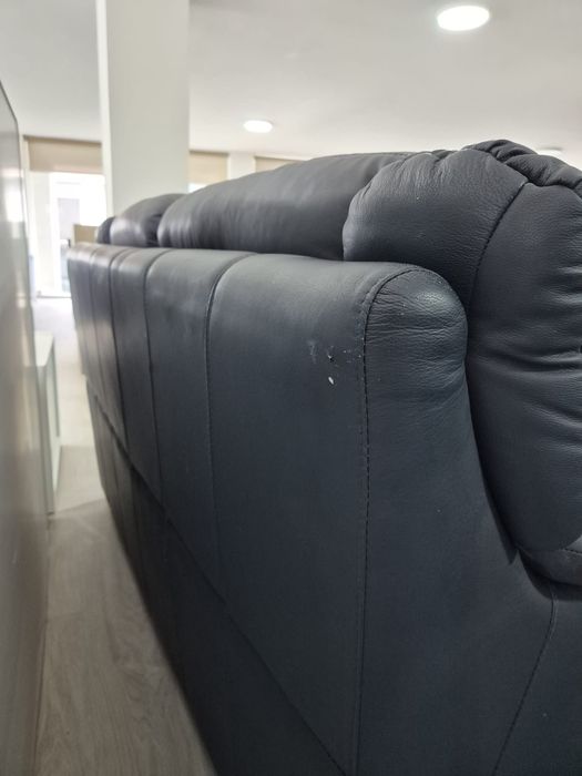 Sofas pele natural azul