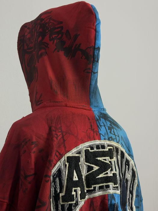 (S-XL) Зіп-худі Balenciaga Blue/Red Skater Zip-Up Hoodie.