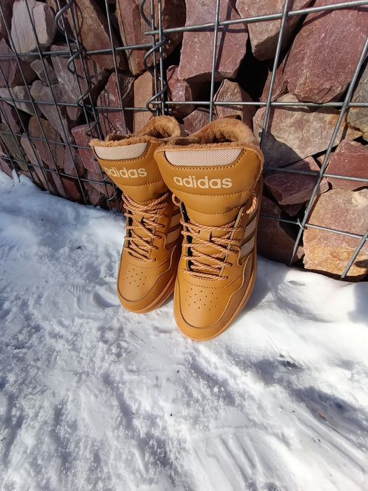 Кросівки Adidas Hoops 3.0 MID WTR,зелені і гірчичні.