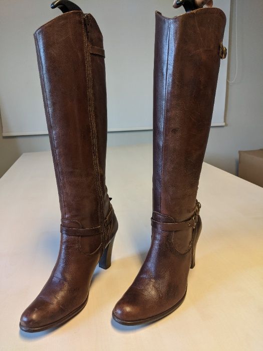 Skórzane kozaki damskie rozmiar 37