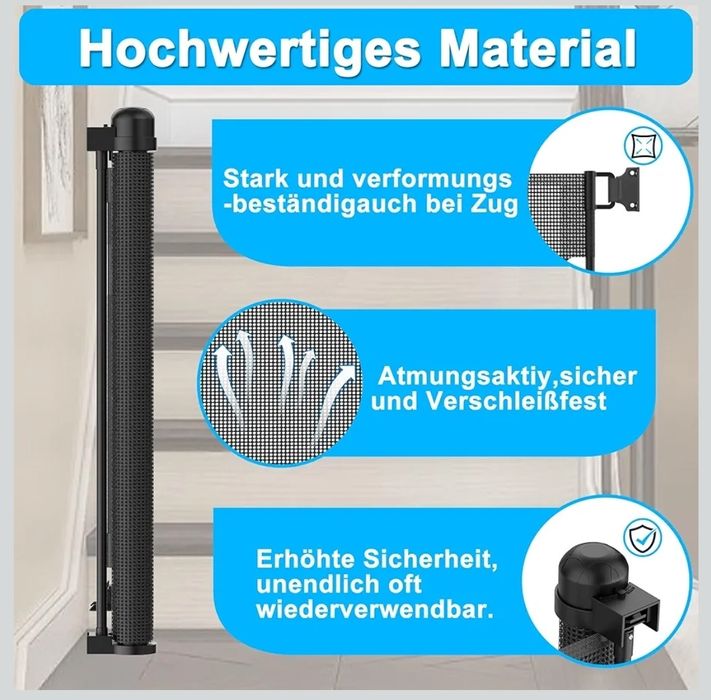 Bramka Zabezpieczająca Barierka Ochronna na Schody Drzwi Roleta 150cm