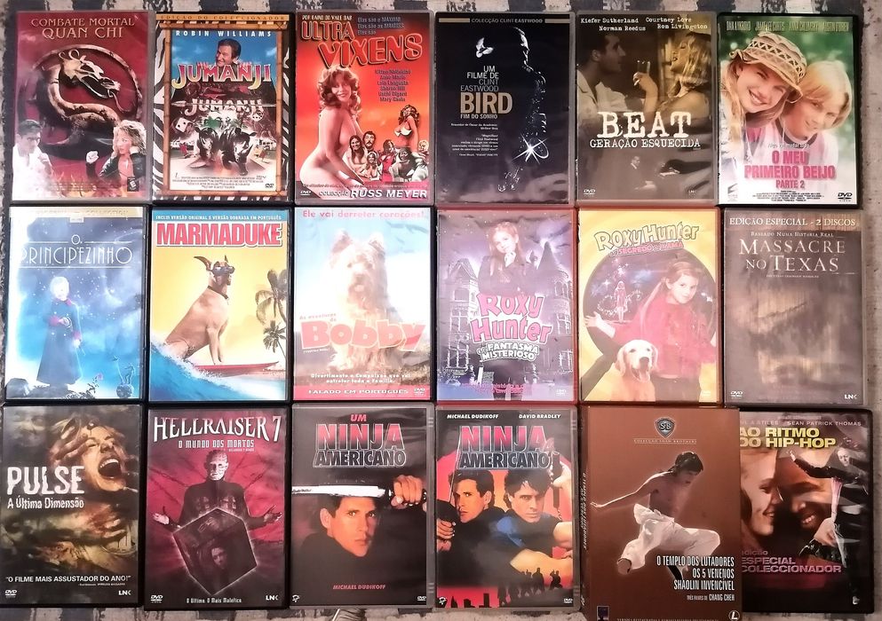 Lote 255 DVD's Originais, terror, ação, drama, aventura (LOTE 43)