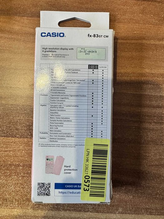 Kalkulator naukowy Casio fx-83GT CW PINK EDITION RÓŻOWY