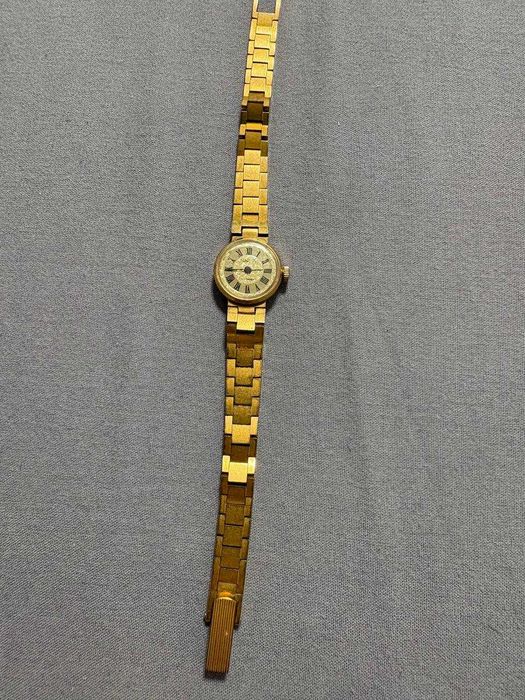 вінтажний позолочений наручний годинник луч гном та чайка 17 камней