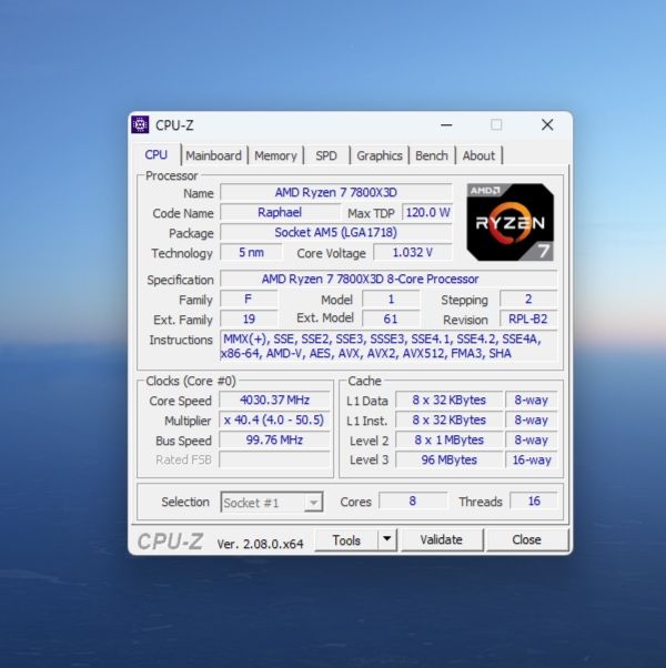 Procesor AMD Ryzen 7800X3D