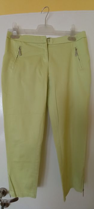 Limonkowe spodnie damskie