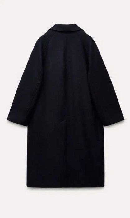 ZARA wełna XS-S jak M-L nowy płaszcz 51% granatowy oversize