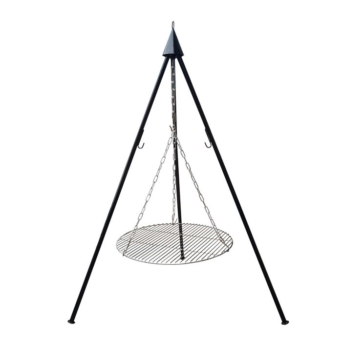 Grill ogrodowy trójnóg składany ruszt 40 cm wiszący 120cm duży ognisko