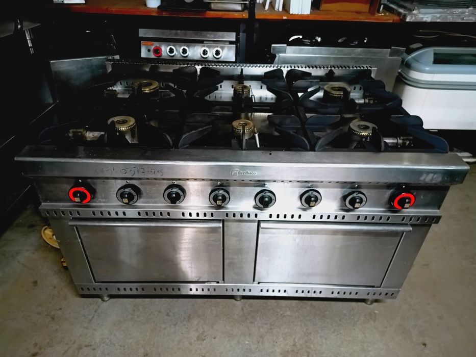 Fogão industrial a gás 6 queimadores e dois fornos