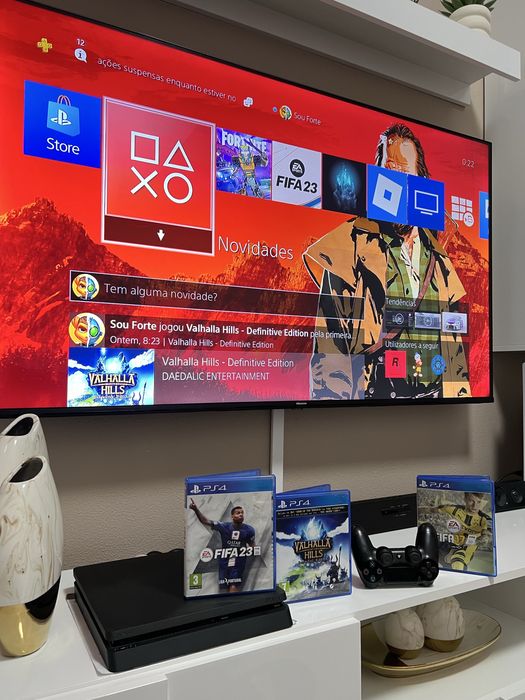 Ps4 Slim [1TB] + Comando + Jogos ( impecavel )