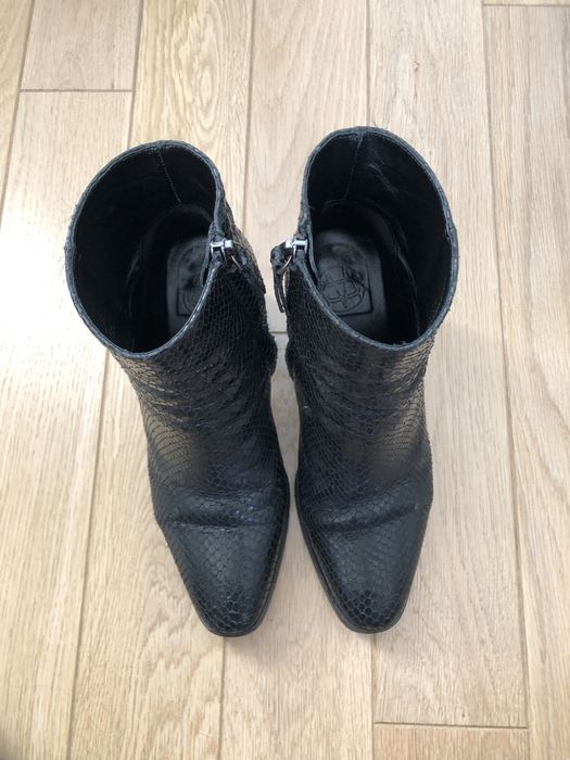 Botki Massimo Dutti skórzane ze zwierzęcym wzorem
