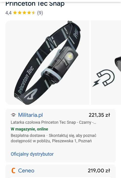 Latarka czołowa  PRINCETON TEC SNAP (NOWA)