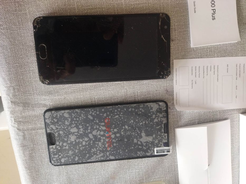 2 telemóveis smartphone Oukitel k6000 plus na caixa para peças