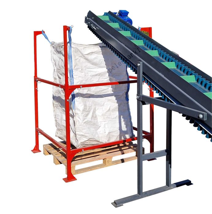 ZESTAW Kruszarka 30 kW + Taśmociąg + Stojak BIGBAG Recykling Pakowanie