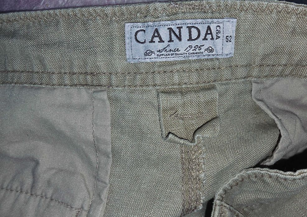 Spodenki cargo lniane C&A w kolorze zielonym/khaki rozm. 52,
