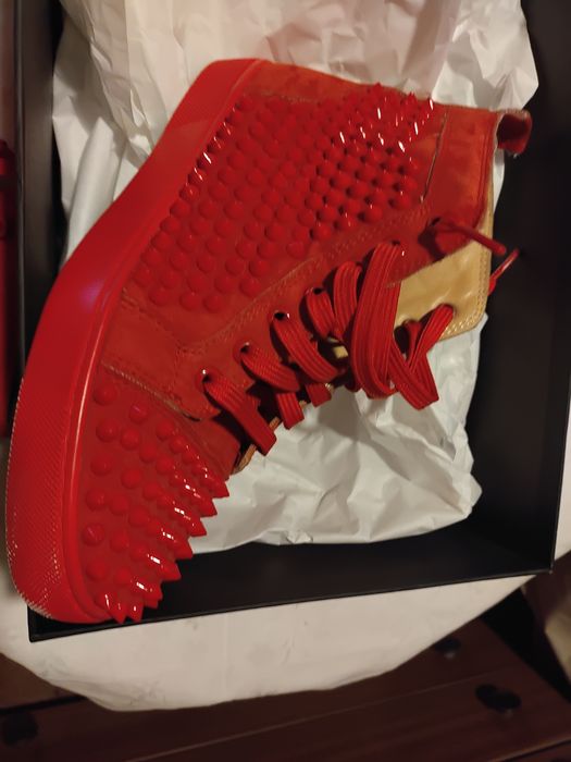 Christian Louboutin  Lou Spike High Top Sneakers  czerwone 38