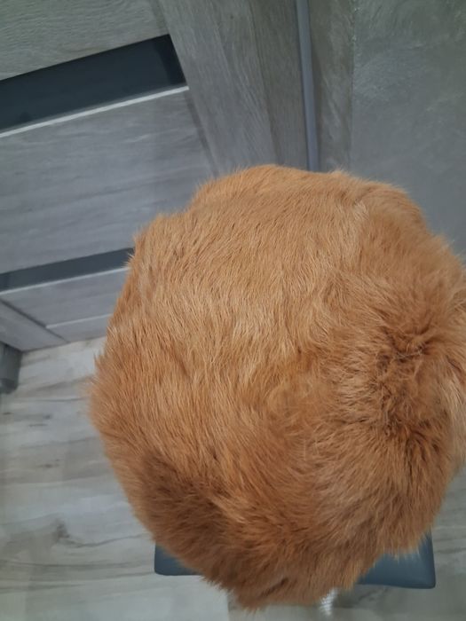 Czapka ruda z naturalnego futerka
