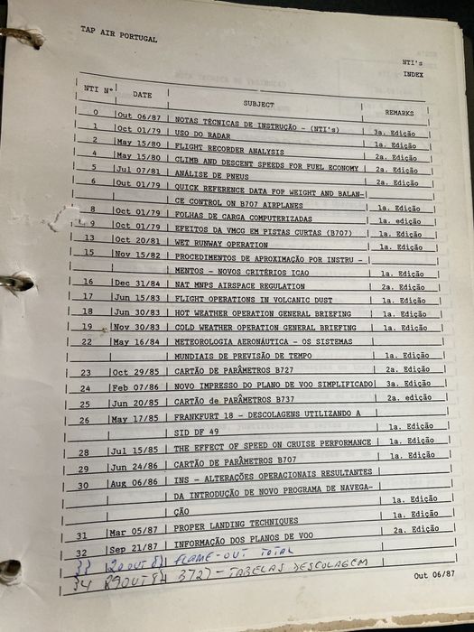 Manuais de Operaçoes Boeing 707 TAP
