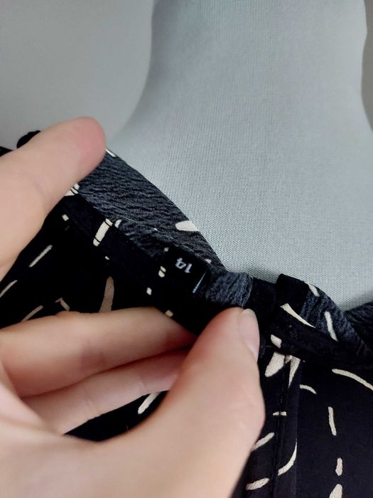 Bluzka koszula dlugi rekaw l xl czarna we wzorki