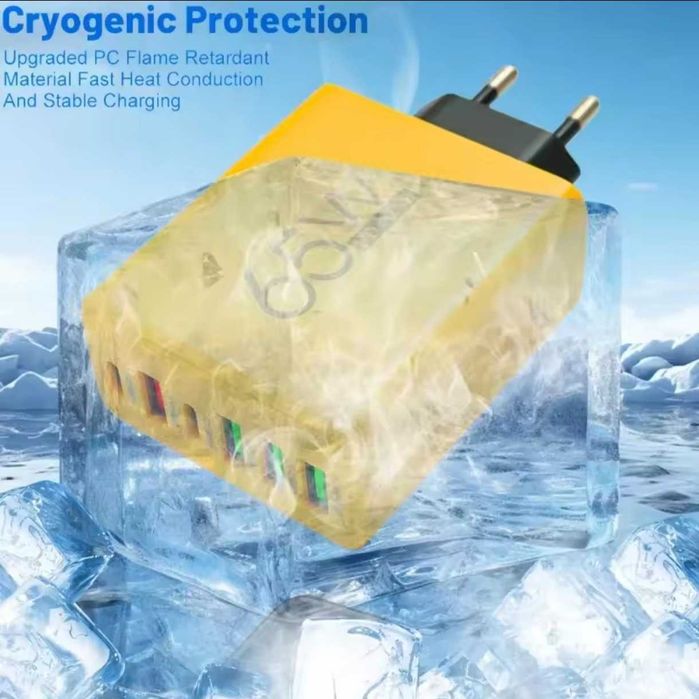 НОВЫЙ Адаптер Блок питания PD 65 Вт 6 портов Быстрая зарядка 3.0