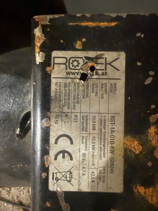 Prądnica 10KVa szczotkowa Rotek