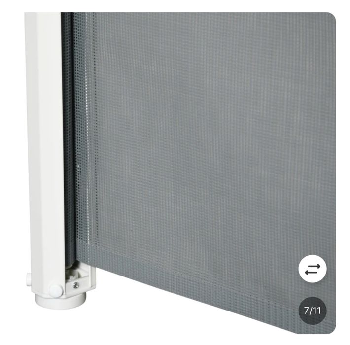 Barreira de segurança para cães, extensível com enrolador, branca