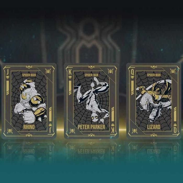 Baralhos de Cartas Thor, Captain America e Spider Man Black & Gold