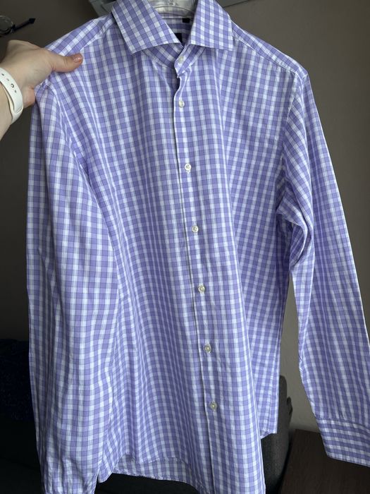Рубашка мужская Hugo Boss клетка  48-50