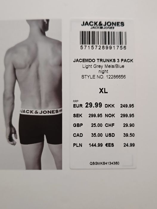 Nowe Jack &Jones XL bokserki męskie