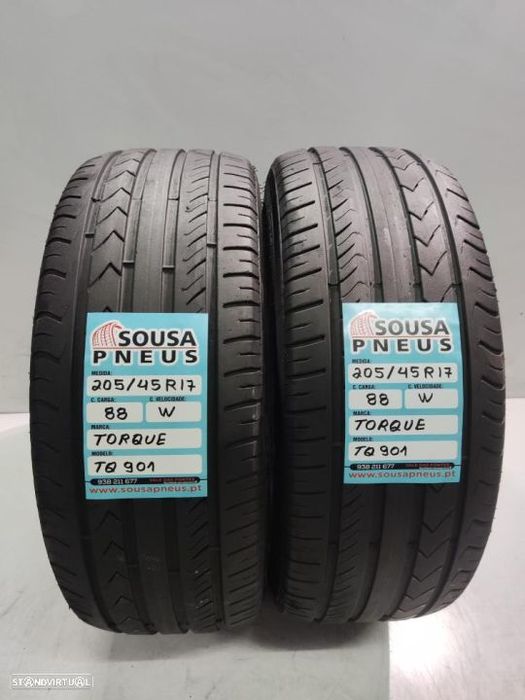 2 pneus semi novos 205-45r17 torque - oferta dos portes