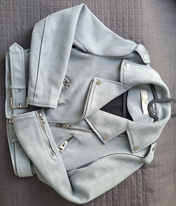 Kurtka ramoneska zamszowa Zara Basic