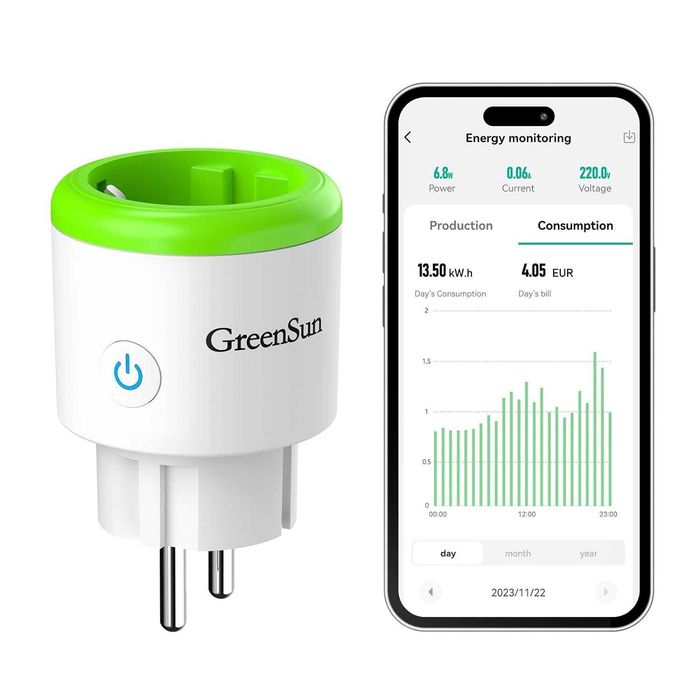 Gniazdo WiFi GreenSun miernik zużycia prądu SPP434