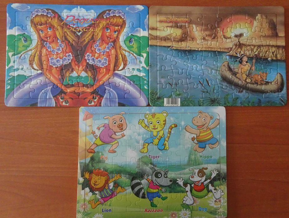 Puzzles Novos - Pequena Sereia - Pocahontas - Animais
