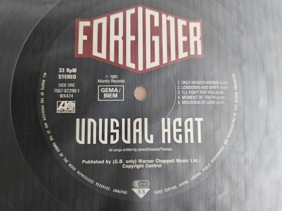 FOREIGNER Unusual Heat LP 1991 Super Stan i Odsłuch - First press