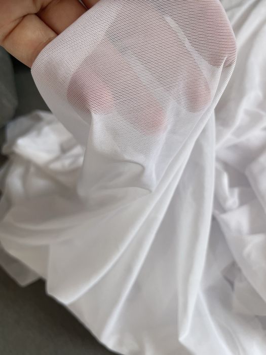 Тканина сітка еластична біла для шиття