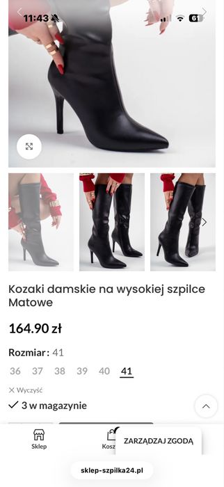 Kozaki na szpilce 38
