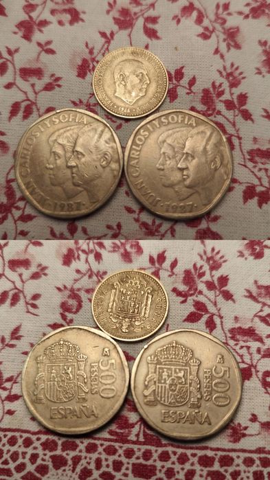 Moedas espanholas pesetas