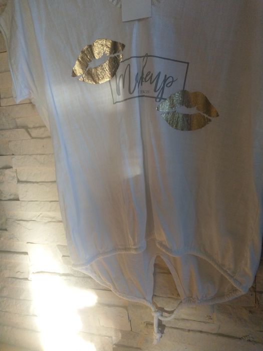 Bluzka biała len letnia  XL/XXL42/44
