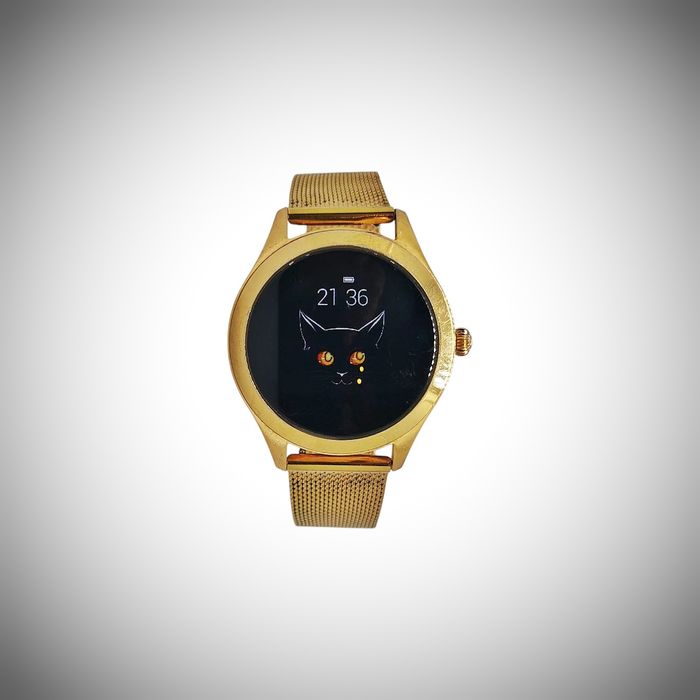 Elegancki damski smartwatch KingWear KW10 w kolorze złotym