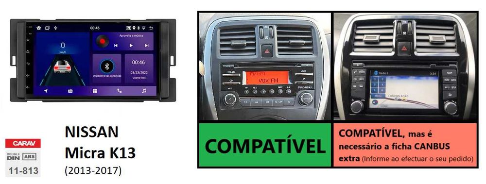 (NOVO) Rádio 2DIN • NISSAN Micra • K12 K13 • Android GPS [4+64GB]