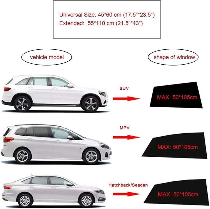 Tapa Sol para Janela de carro - Viagens - Pack 2 - Raios UV